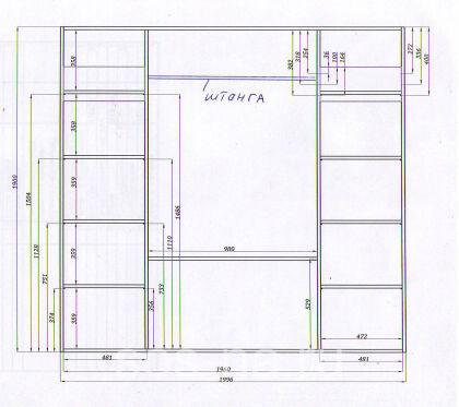 Шкаф 4-ств. с ящ. "Брусно"