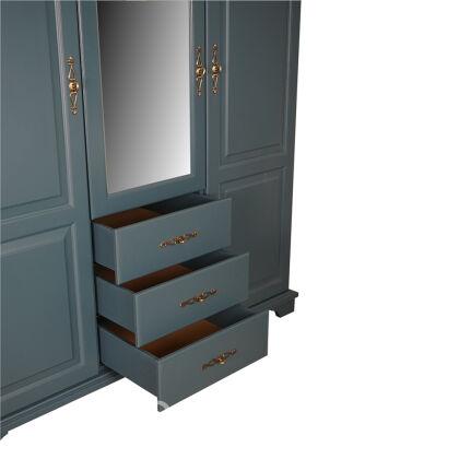 Шкаф 3х ств. с ящ. и зеркалом Брусно