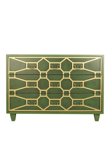 Комод "Emerald" зеленый 3 ящика