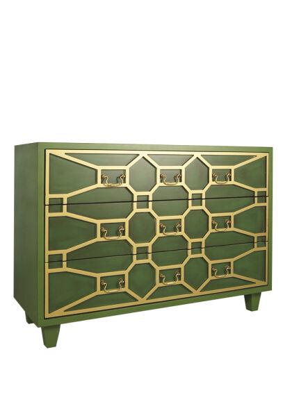 Комод "Emerald" зеленый 3 ящика