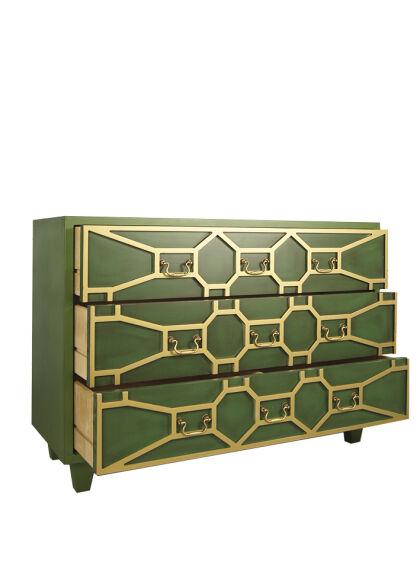 Комод "Emerald" зеленый 3 ящика