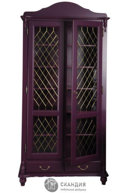 Шкаф-витрина Скандия 2-ств с 2 ящ высокий