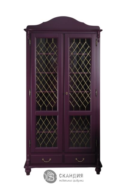 Шкаф-витрина Скандия 2-ств с 2 ящ высокий