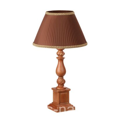 Лампа настольная Люберон коричневый дуб с абажюром из шелка