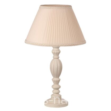 Лампа настольная Севенна бежевый дуб с абажюром из шелка