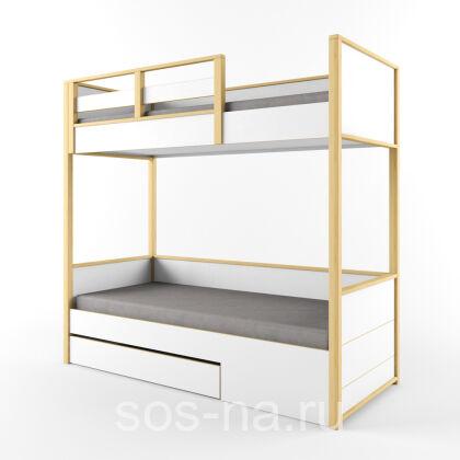 Кровать 2х-ярусная с фальшпанелью универсальная Робин Wood Лайт