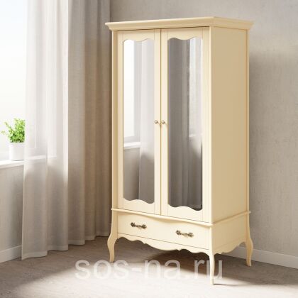 Шкаф 2х дверный с зеркальными дверями Лебо