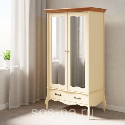 Шкаф 2х дверный с зеркальными дверями Лебо