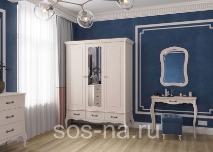 Шкаф 3х дверный с зеркалом Лебо