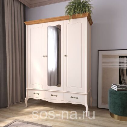 Шкаф 3х дверный с зеркалом Лебо