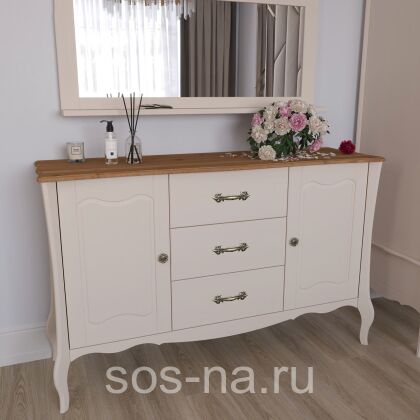 Зеркало настенное с полкой Лебо