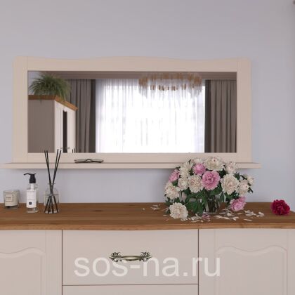 Зеркало настенное с полкой Лебо