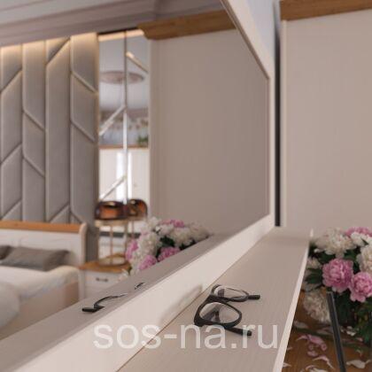 Зеркало настенное с полкой Лебо