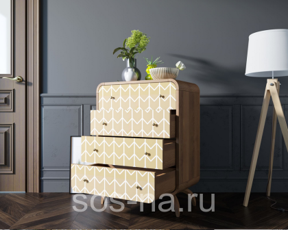 Высокий комод "Ellipse Print" с четырьмя ящиками принт 1 EL05