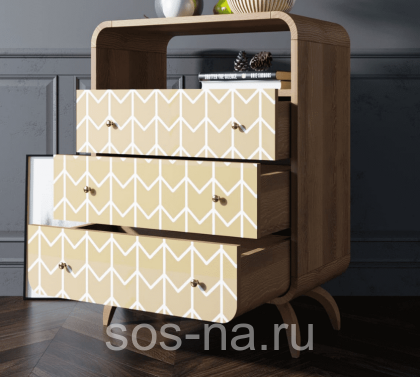 Высокий комод "Ellipse print" с тремя ящиками принт 1 EL04