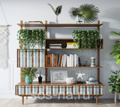 Стеллаж "Bruni print 1" с ящиками BR-20