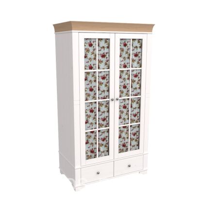 Шкаф 2х дверный со стеклянными дверями Бейли