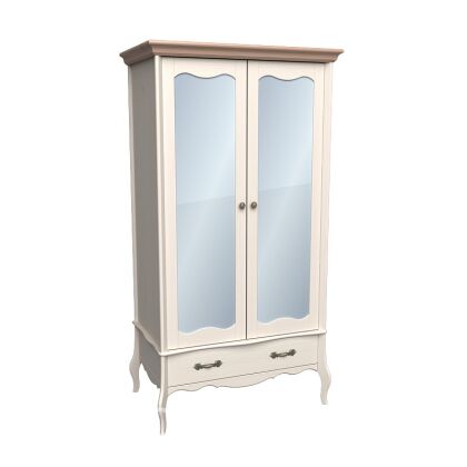 Шкаф 2х дверный с зеркальными дверями Лебо