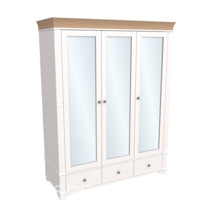 Шкаф 3х дверный с зеркальными дверями Бейли