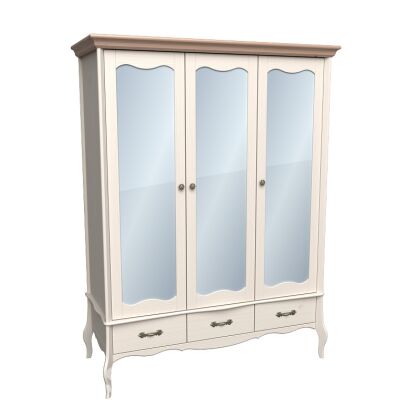 Шкаф 3х дверный с зеркальными дверями Лебо