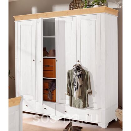 Шкаф 4х дверный Бейли с 2-мя глухими и 2-мя зеркальными дверями