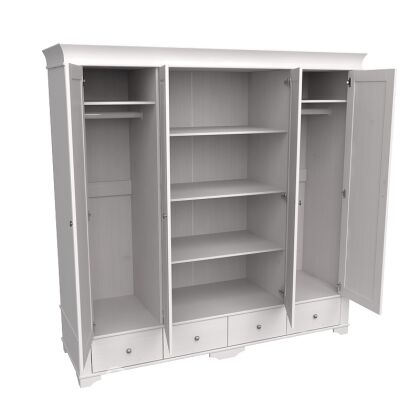 Шкаф 4х дверный со стеклянными дверями Бейли