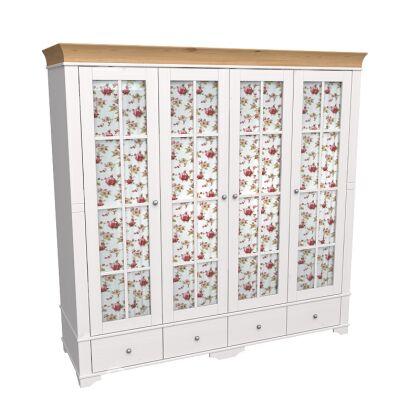 Шкаф 4х дверный со стеклянными дверями Бейли