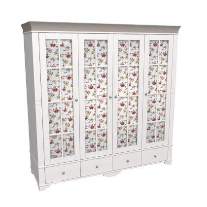 Шкаф 4х дверный со стеклянными дверями Бейли