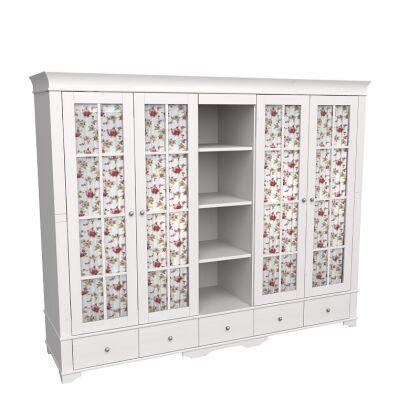 Шкаф 5-ти дверный Бейли со стеклянными дверями