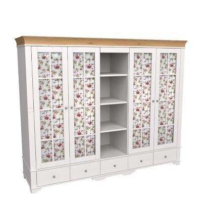 Шкаф 5-ти дверный Бейли со стеклянными дверями