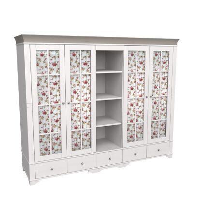 Шкаф 5-ти дверный Бейли со стеклянными дверями