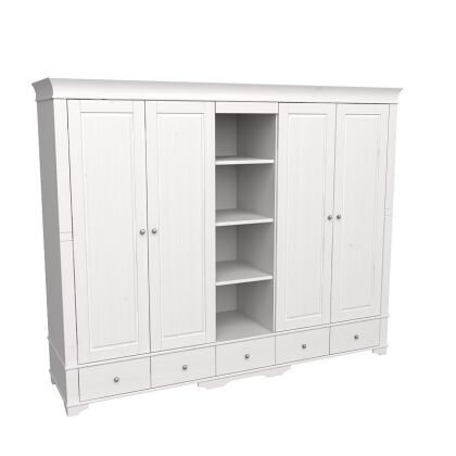 Шкаф 5 дверный с 4 глухими дверями и полками