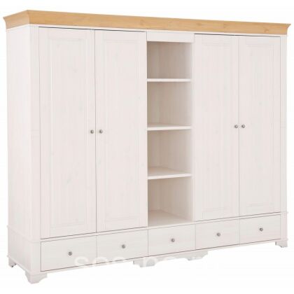 Шкаф 5 дверный с 4 глухими дверями и полками