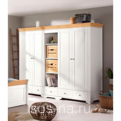 Шкаф 5-ти дверный Бейли с 2-мя глухими и 3-мя зеркальными дверями