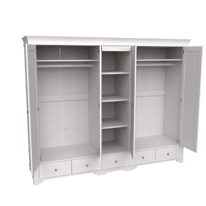 Шкаф 5 дверный с 4 глухими дверями и полками