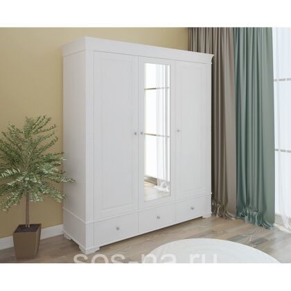 Шкаф 3х дверный Бейли с зеркалом