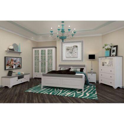 Шкаф 3х дверный со стеклянными дверями Бейли