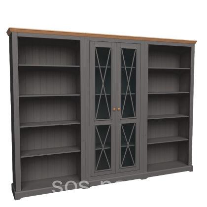 Витрина Форест Графит со стеклянными дверями