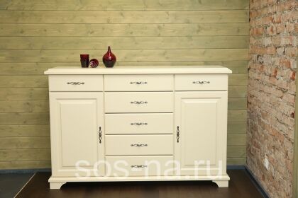 Тумба Брусно 2 двери 7 ящиков