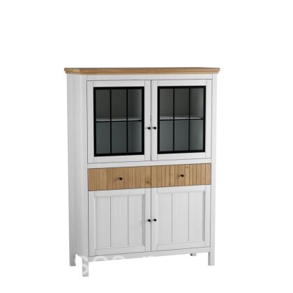 Тумба Сканди с ящиками (2 глухие и 2 стеклянные двери)