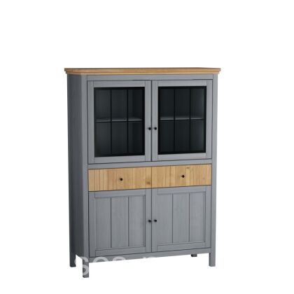 Тумба Сканди с ящиками (2 глухие и 2 стеклянные двери)