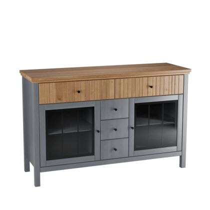 Тумба Сканди (2 стеклянных двери и ящики)