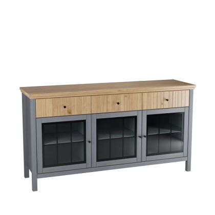 Тумба Сканди (3 стеклянных двери и 3 ящика)