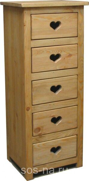 Шифоньер 5 ящиков с сердцем CHIF 5T Coeur