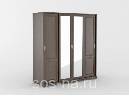 Шкаф-купе 4ств. с зеркалом Лира