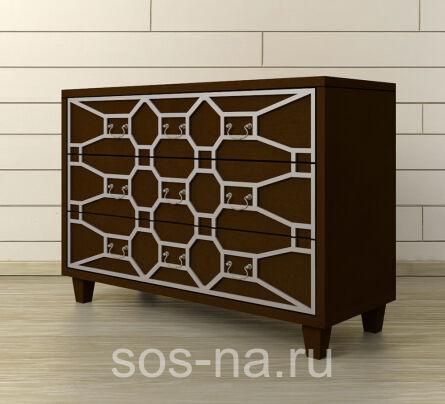 Комод "Emerald" шоколадный 3 ящика
