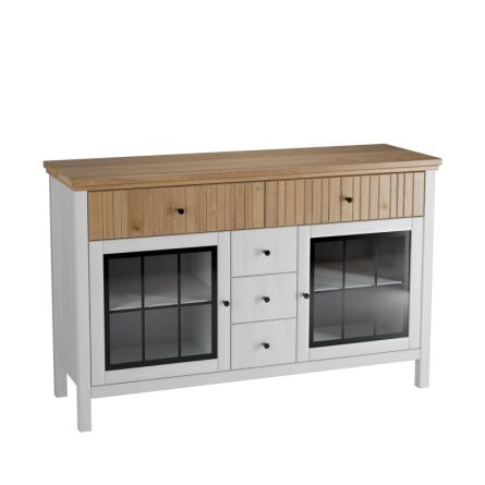 Тумба Сканди (2 стеклянных двери и ящики)