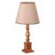 Лампа настольная Люберон коричневый дуб с абажюром из шелка