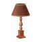 Лампа настольная Люберон коричневый дуб с абажюром из шелка