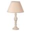 Лампа настольная Севенна бежевый дуб с абажюром из шелка